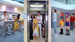 电梯里站不下那么多人！