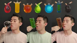 ASMR 신기한 물 먹방 시즌2 모음 (정답 공개🌈)