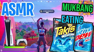 ASMR Gaming Fortnite 😋 Mukbang Takis Blue Heat Mtn Dew Frost Bite Eating 😴 먹방 🎮🎧Relaxing Whispering💤