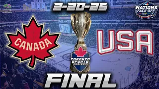 2-20-25 Canada vs USA 2025 4 Nations Faceoff Final Game Audio | Hockey LIVE Gamecast & Chat