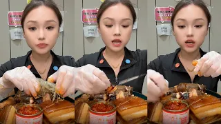 LIVE Braised Pork Belly Mukbang ASMR | Crispy Skin Cutting Sounds | Zhou Mukbang