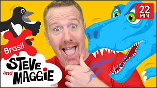História Divertida de Dinossauros para Crianças e Mais com Steve and Maggie Brasil