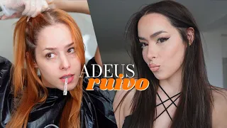 Mudei a cor do meu cabelo. Tchau ruivo!