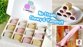 NO STEAM! CHEWY & YUMMY with CHOCOLATE FILLING✨ Cara Bikin Mochi & Isian Coklat Simple Tanpa Kukus🔥