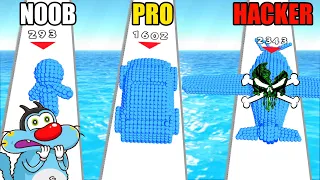 NOOB vs PRO vs HACKER | In Pixel Battle | With Oggy And Jack | Rock Indian Gamer |