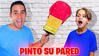 PINTO LA PARED DE MI HIJO JUSTIN TEMA MINECRAFT ! Pinto su Habitación | HaroldArtist
