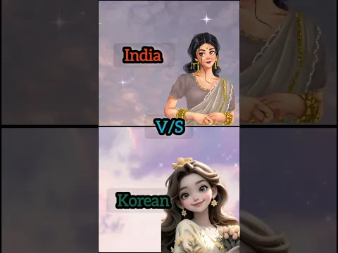 Indian 🇮🇳 🆚 Korean 🇰🇷 dress 👗 sandal 👡 cake 🎂 nail 💅 jwellery 🖤 etc #shortvideo