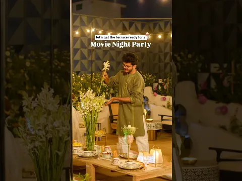 DIY Terrace Party Decor 🍿✨ #partydecorations #terracegarden #ytshortsindia
