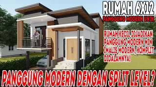 Desain rumah panggung modern minimalis dengan sistem split level