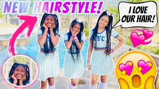 I DID MATCHING HEART HAIR STYLES FOR ME AND MY BEST FRIENDS YAYA AND AHVI