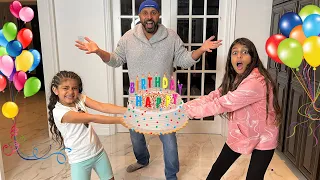 Birthday Party Cake Surprise for Dad with Deema and Sally