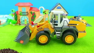 Der große Radbagger ist im Einsatz – Heute gibt es viel Arbeit
