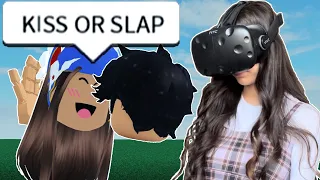 Roblox Vr Hands.. But They KISS or SLAP ME!! (FACECAM)