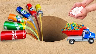 Coca Cola, Sprite, Fanta, Coca Cola Plus Coffee vs M&Ms and Different Mentos