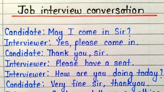 Dialogue between interviewer and interviewee/Job interview conversation/Interview question answer