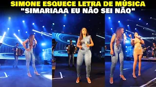 Simone esquece letra de música e grita por Simaria no palco: "Entrei em desespero"