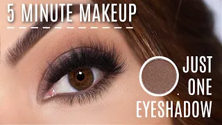 Beginners Eye Makeup Tutorial Using One Eyeshadow 5 Minute Makeup | How To Apply Eyeshadow Quickly