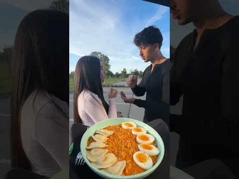 FOOD CHALLENGE WITH BULDAK🍝 #foodchallenge #food #rockpaperscissors #rockpaperfoodchallenge #viral