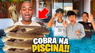 😱 COBRA GIGANTE NA PISCINA 😱😬 “ Todos ficaram com medo “ 😬😅
