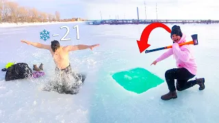 !!! سوينا مسبح في الثلج ونطيت فيه