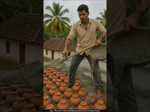 घरों की छत पर मिट्टी के मटके क्यों लगा रहे हैं 🤯 #pots #slab