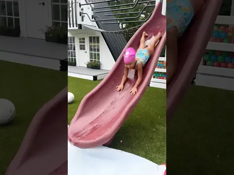 Backyard Slip-n-slide straight to the pool!