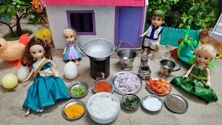 Miniature Egg Rice cooking for Barbie girl/Barbie show tamil