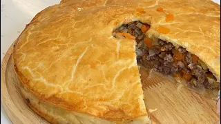 Мясной пирог с тыквой. Готовлю 3 раза в неделю. Казакша рецепт. Meat pie. Етті бәліш.