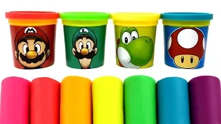 Play-Doh and Super Mario Surprise Toys: Learn Colors with Mario, Luigi, Toad, and Yoshi (スーパーマリオ)