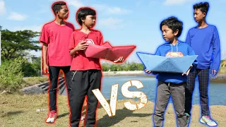 ADU KAPAL KERTAS 1 WARNA DENGAN KEKUATAN ELEMEN API DAN AIR! | Mikael Family
