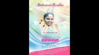 "Cérémonie Funèbre  de Kétsia NARAYANINSAMY"