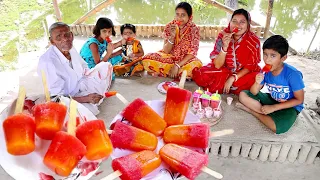 রাসায়নিক রং,দুধ,গ্যাস,মালাই ছাড়া সম্পূর্ণ প্রাকৃতিক ভাবে রসে ভরা icecream রেসিপি||icecream recipe