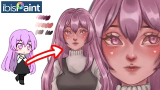 UNTUK PEMULA Tutorial Menggambar GACHA LIFE / GACHA CLUB menjadi ANIME SEMIREALISTIC di ibispaintX