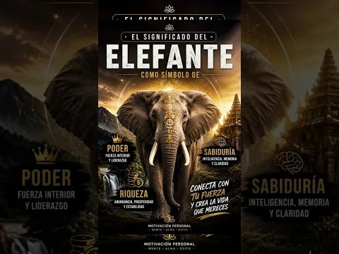 El Elefante como símbolo de sabiduría y riqueza 💯 #MotivacionPersonal #Sabiduria #Exito