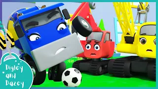 🚧 Dazey’s School Soccer Showdown! 🚜 | Digley and Dazey | Kids Construction Truck Cartoons