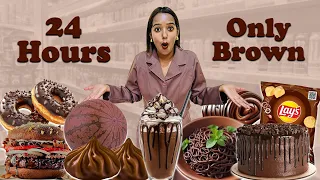 Brown Colour Food Challenge for 24 Hours || Atrangi Vishi