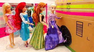 Barbie Frozen Princess Dolls Moring Dress Crafts ✨ プリンセス アナと雪の女王がすぽすぽ てさぐりボックス アクセサリーを手作り工作 DIY