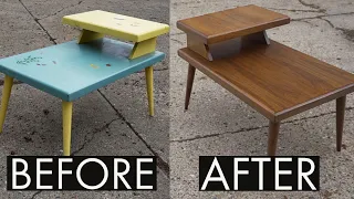 Thrift Store Rescue #21 | Refinishing A Painted Mid Century Table | Furniture Restoration