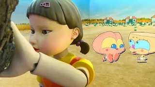 MONGO E DRONGO BEBÊS FORAM ADOTADOS PELA BATATINHA FRITA 1, 2, 3 *Squid Game* (Mongo e Drongo)