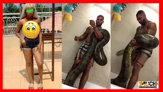 $Iay Queen R𝑣ns For Her Life After She ℂa𝑣ght Her Nigeria Boyfriend Bath With Big $nake