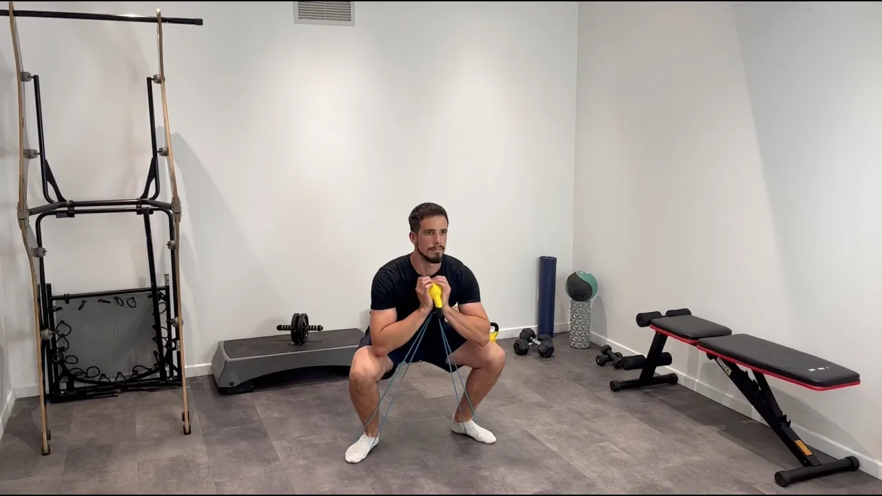 Image Goblet Squat mit Band und Kettlebell
