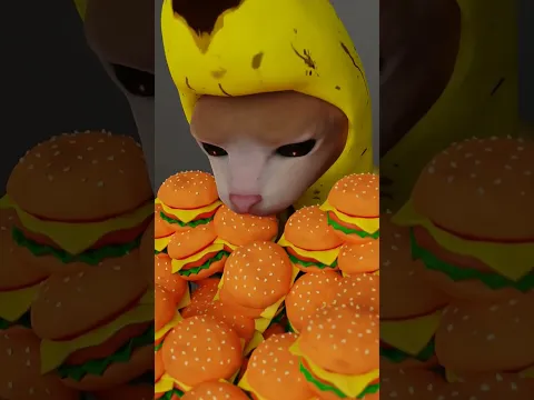 Banana Cat Mukbang | Whiny Eater 🍔💦