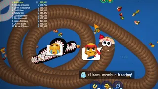 Beli Cacing baru🤩jebak dan Lilit Banyak Cacing Sampai jadi peringkat 1 WormsZone
