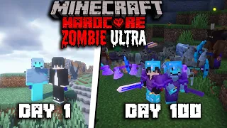 MÌNH CÙNG BIG SHARK SINH TỒN 100 NGÀY TRONG MINECRAFT ZOMBIE ULTRA SIÊU KHÓ!!!