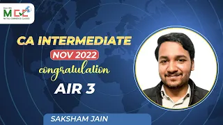 AIR-3 CA Intermediate Saksham Jain  NOV-2022 | CA Foundation Classes | CA Foundation New Course