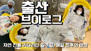 [Eng]출산특집#1 출산 브이로그🤰🏻자연 분만, 일주일 진통 기다리며 먹부림🍛, 순산 기 받아가세요!!