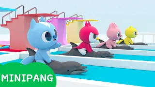 Aprende colores con Miniforce | juego de carreras de natación | Color play | Mini-Pang TV 3D Play