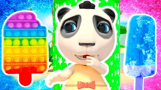 Dolly and Friends play Rainbow Ice Cream Pop it Challenge | Hot vs Cold: Cartoons and Nursery Rhymes
