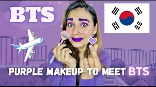 Purple💜Makeup To Meet BTS✨#funny #bts  #challenge #makeup #makeupchallenge #missgarg #shorts #fun