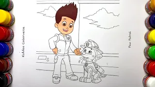 Paw Patrol Ryder & Marshall Pup Coloring